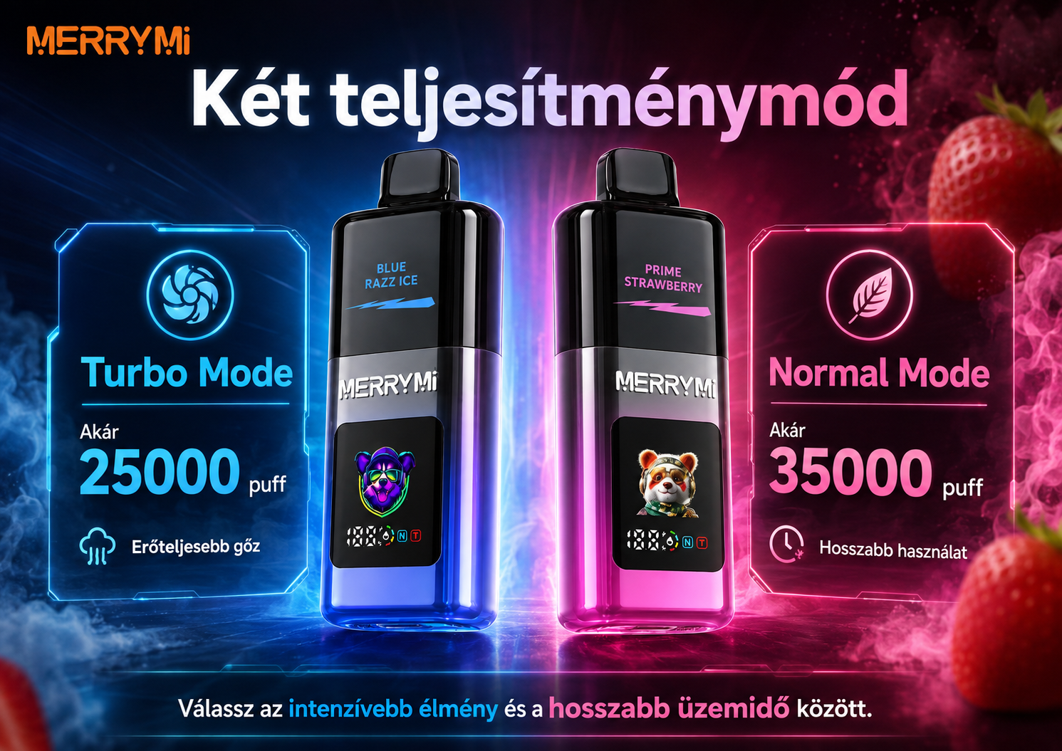 Merry Mi Mecha Pro 35000 Puffs – választható üzemmódok