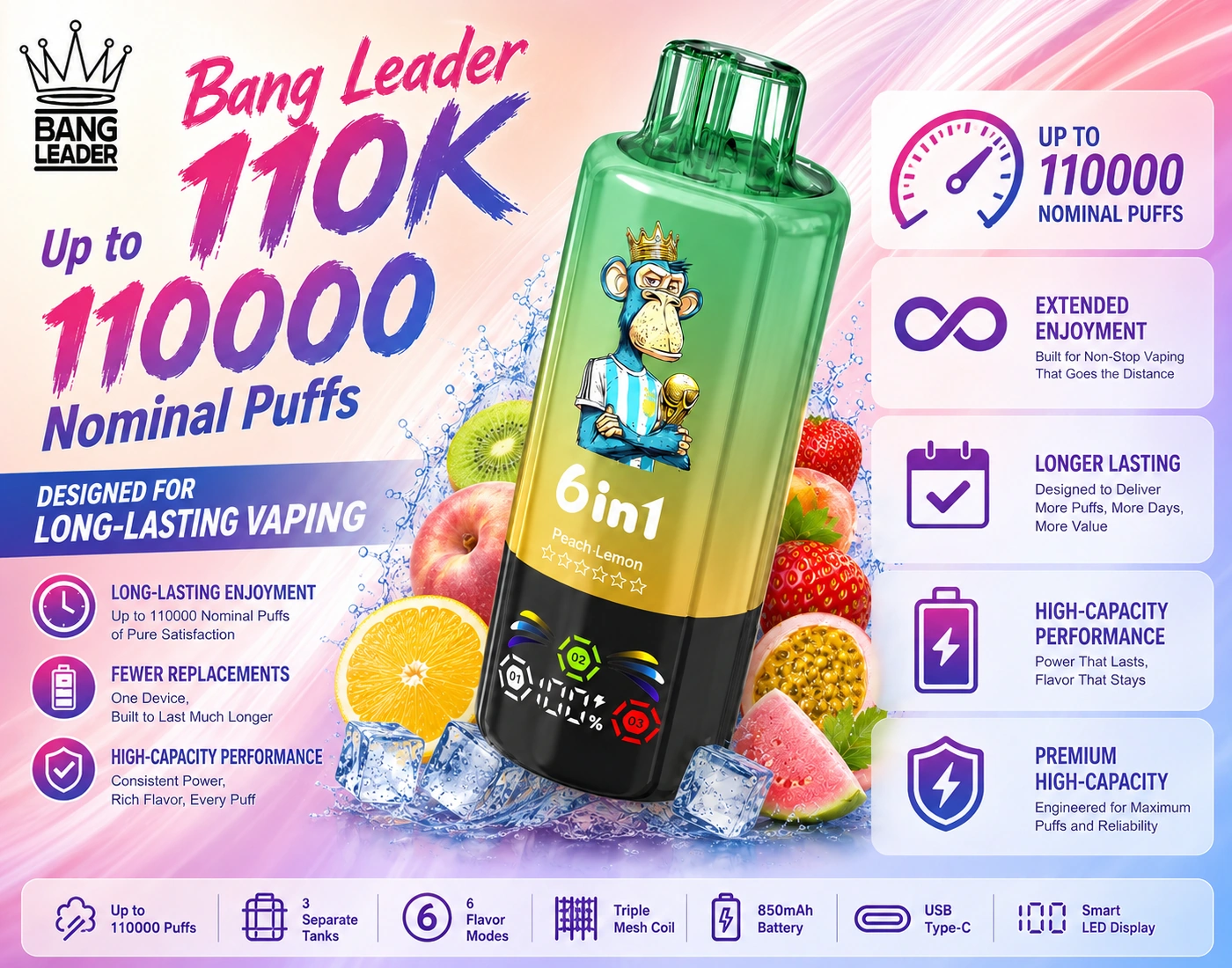 Bang Leader 110K – akár 110 000 slukk kapacitás