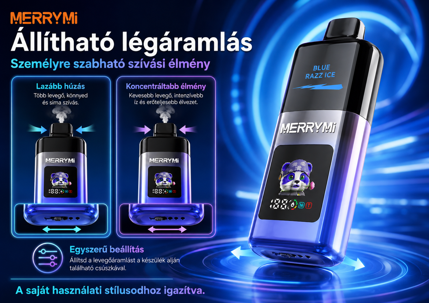 Merry Mi Mecha Pro 35000 Puffs – állítható légáramlás