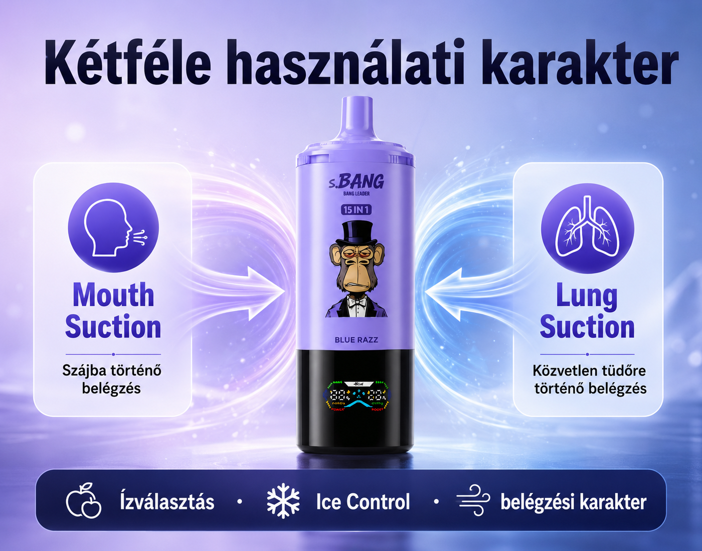 Bang Leader 450K 15in1 – kétféle belégzési mód