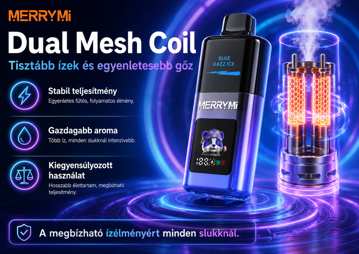 Merry Mi Mecha Pro 35000 Puffs – Dual Mesh Coil technológia