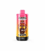 Bang Legend 120K Puffs 5 az 1-ben – rózsaszín-narancssárga készülék karaktergrafikával