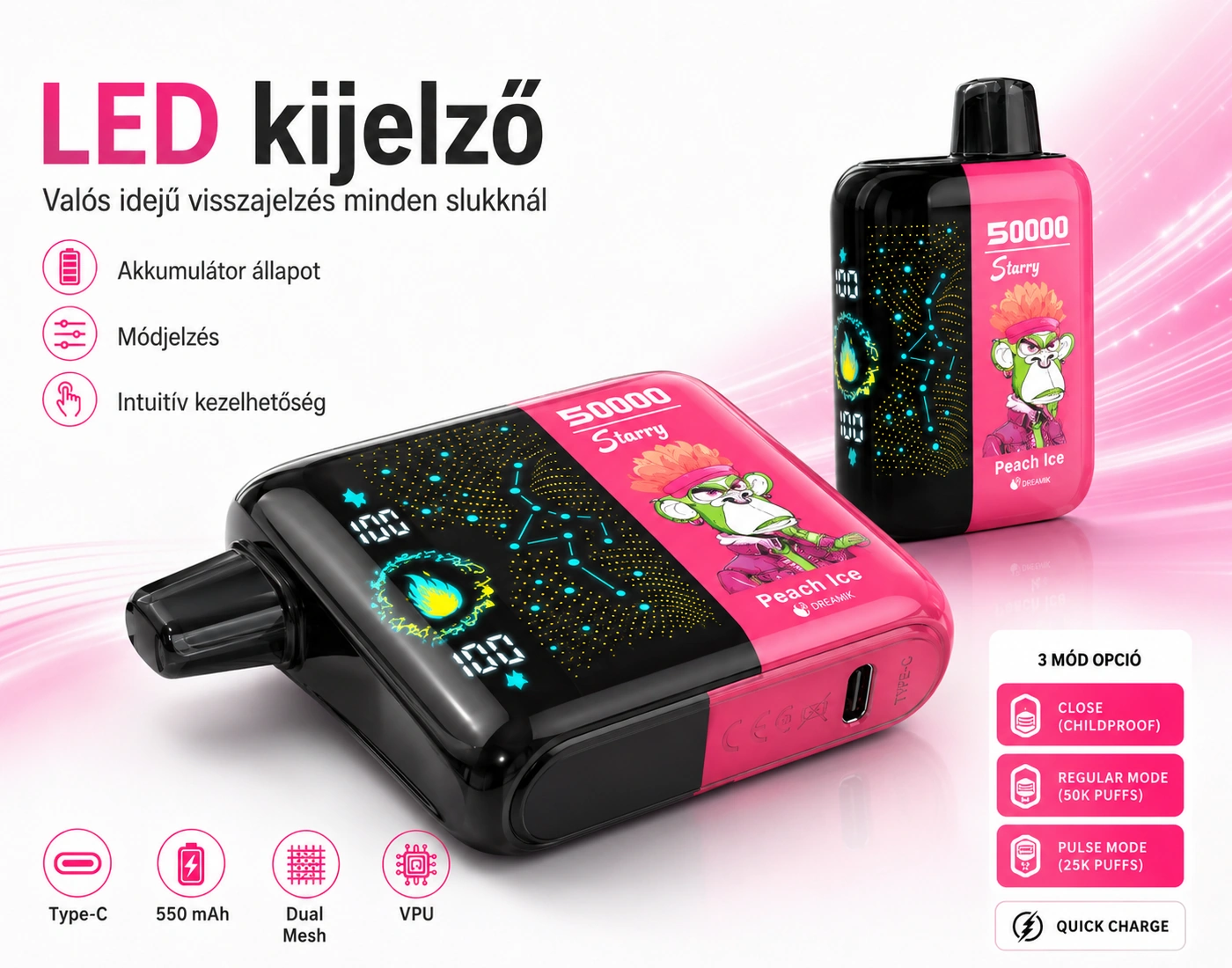 Bang Blaze Starry 50K – LED kijelző
