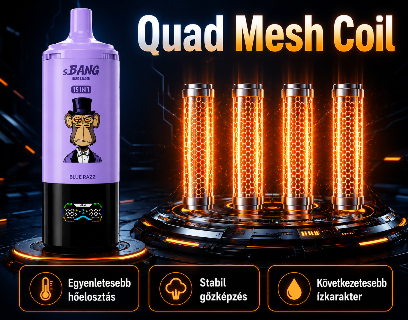 Bang Leader 450K 15in1 – Quad Mesh Coil technológia