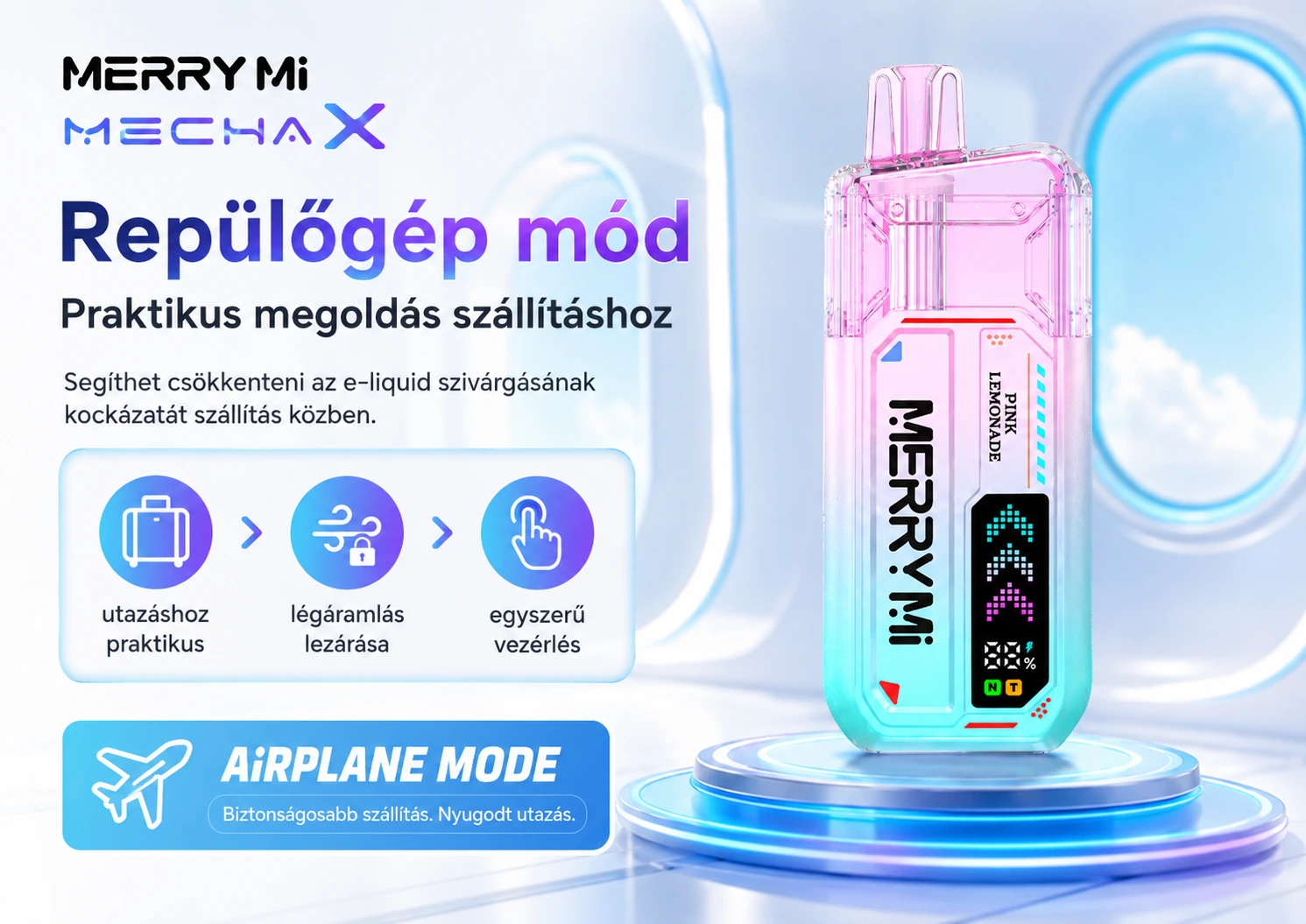 Merry Mi Mecha X 36000 Puffs – repülőgép üzemmód