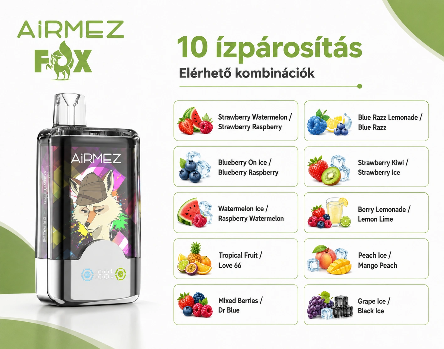 Airmez FOX 80K 2in1 – ízválaszték bemutatása