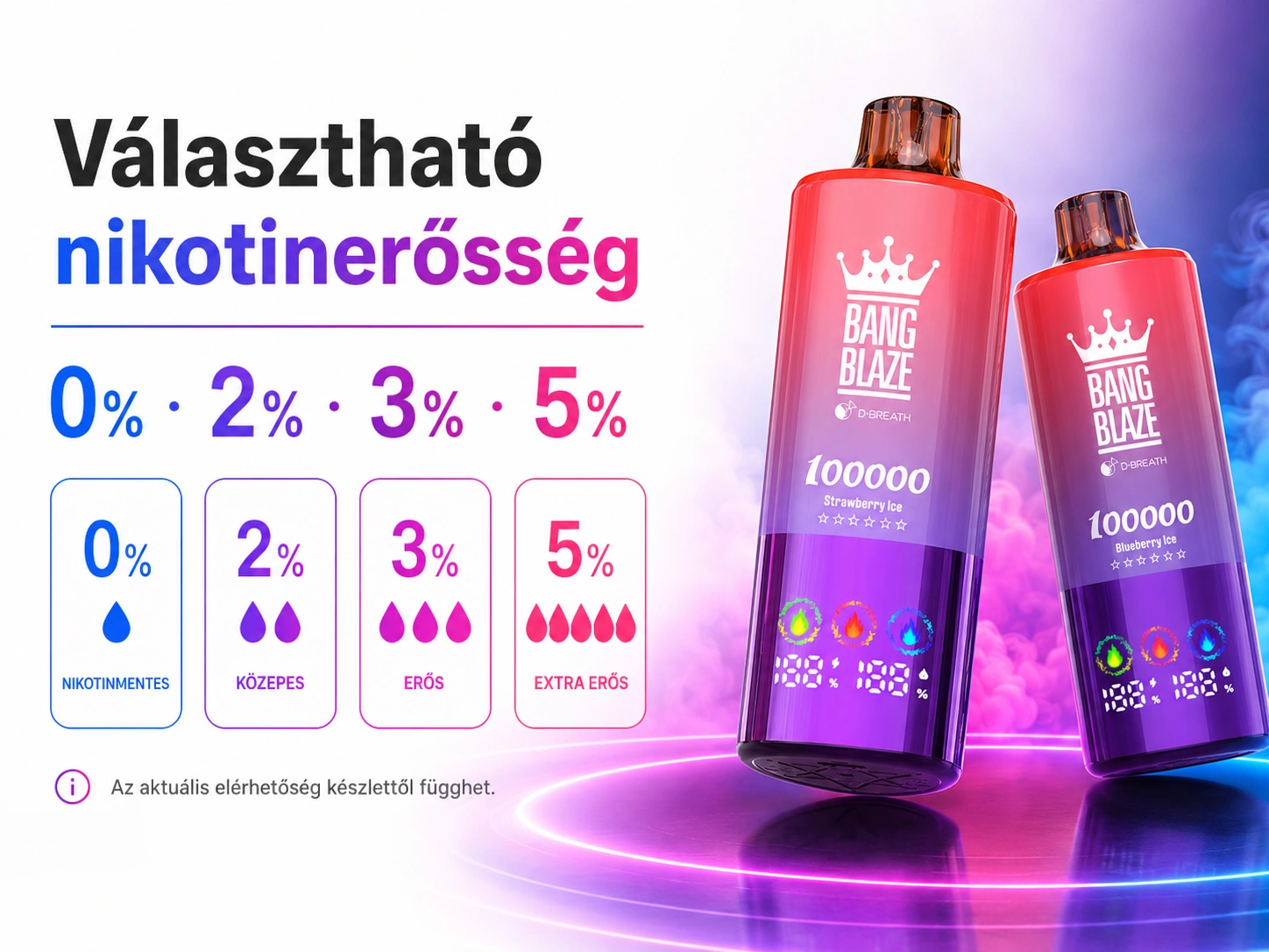 0% / 2% / 3% / 5% nikotinerősség