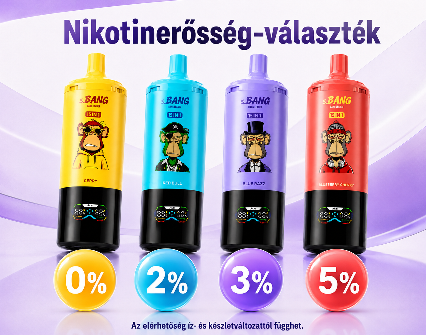 Bang Leader 450K 15in1 – választható nikotinerősségek bemutatása