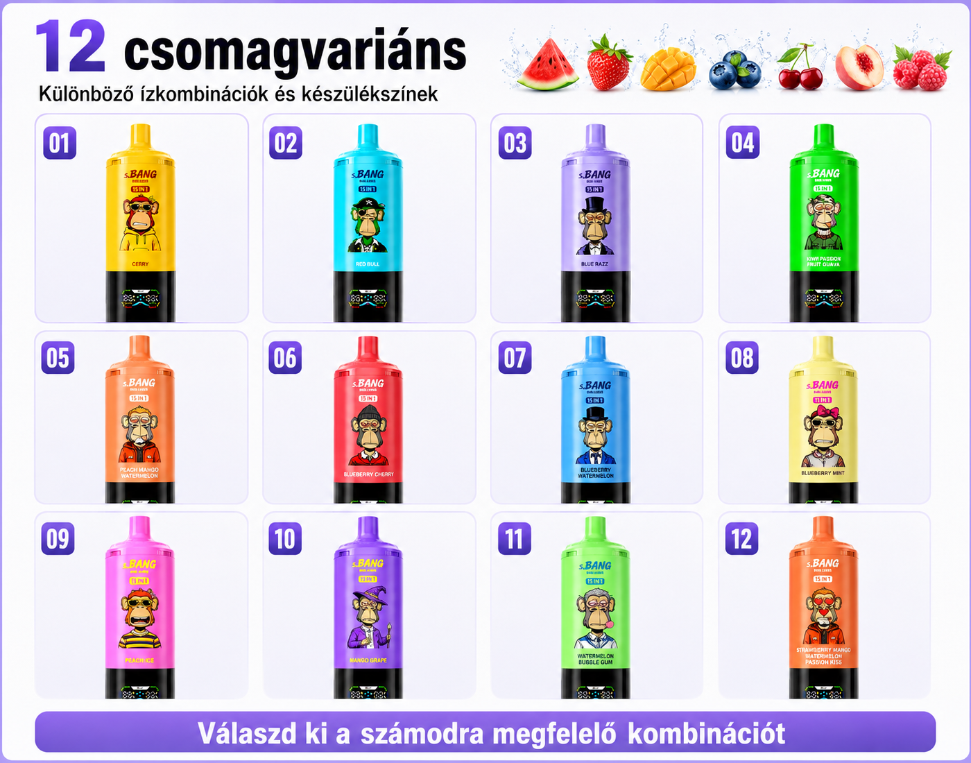 Bang Leader 450K 15in1 – csomagolási változatok