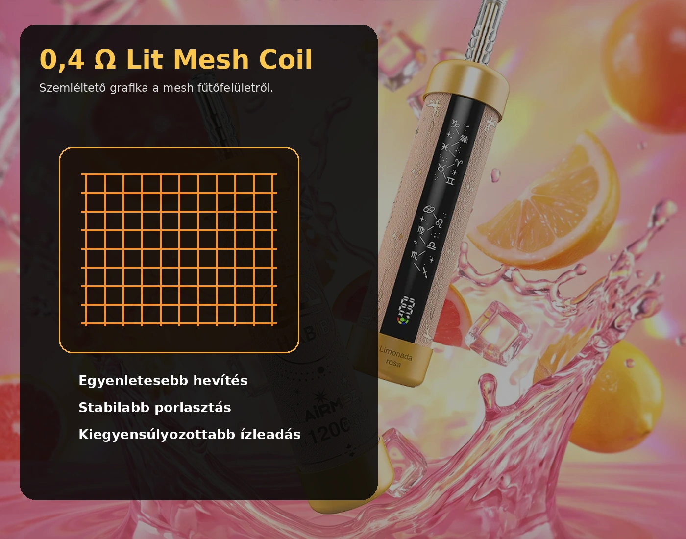 Airmez HABIBI 120K LED Shisha – Mesh Coil technológia