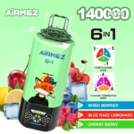 Airmez FOX 140K 6in1 – Mixed Berries / Blue Razz Lemonade / Cherry Berry ízkombináció