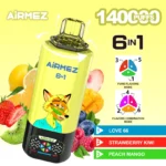 Airmez FOX 140K 6in1 – Love 66 / Strawberry Kiwi / Peach Mango ízkombináció