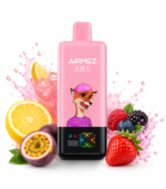 Airmez FOX 120K 4 az 1-ben – rózsaszín készülék passiógyümölcs-, citrus- és bogyósgyümölcs-motívummal