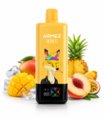 Airmez FOX 120K 4 az 1-ben – sárga készülék ananász-, őszibarack- és mangómotívummal