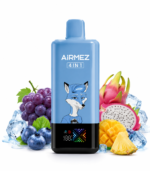 Airmez FOX 120K 4 az 1-ben – kék készülék áfonya-, szőlő- és sárkánygyümölcs-motívummal