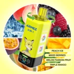 Airmez FOX 160K Puffs 8IN1 – Peach Ice / Mixed Berries / Melon Passion Fruit / Triple Mango ízkombináció