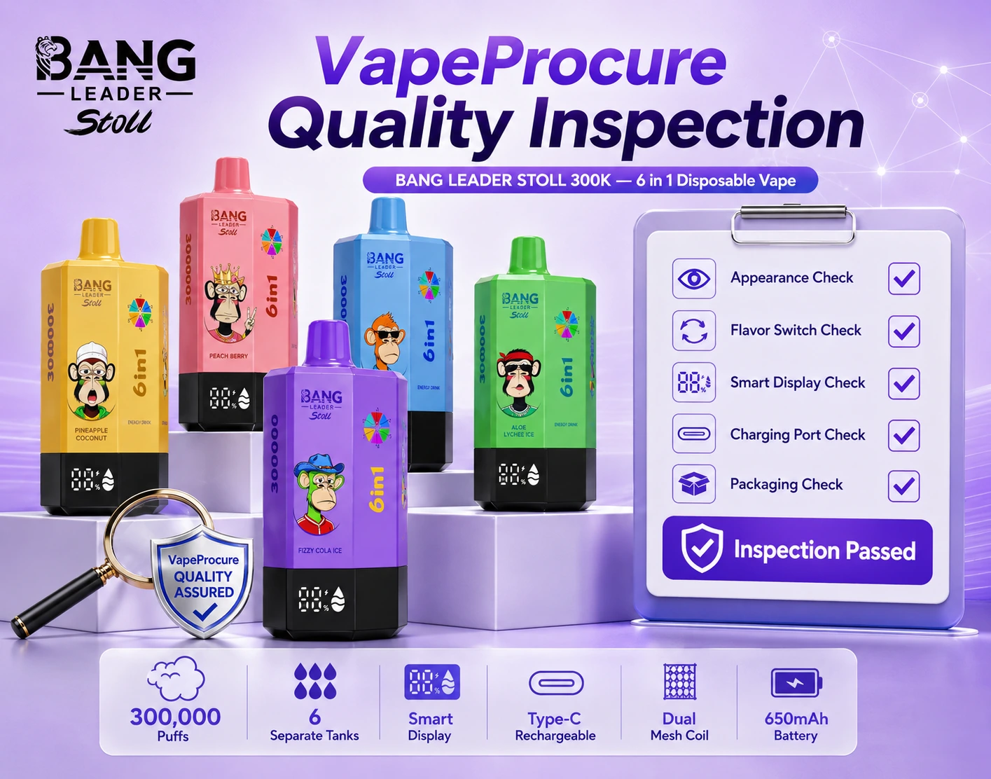 BANG LEADER STOLL 300K 6in1 – VapeProcure termékellenőrzés