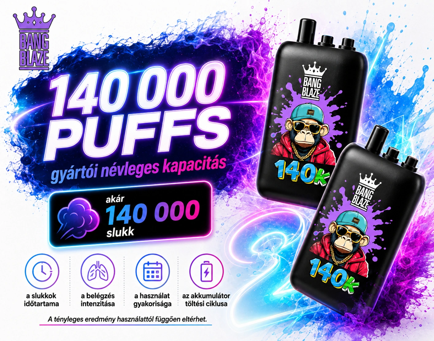 Bang Blaze 140K Puffs 3 az 1-ben – akár 140 000 slukk