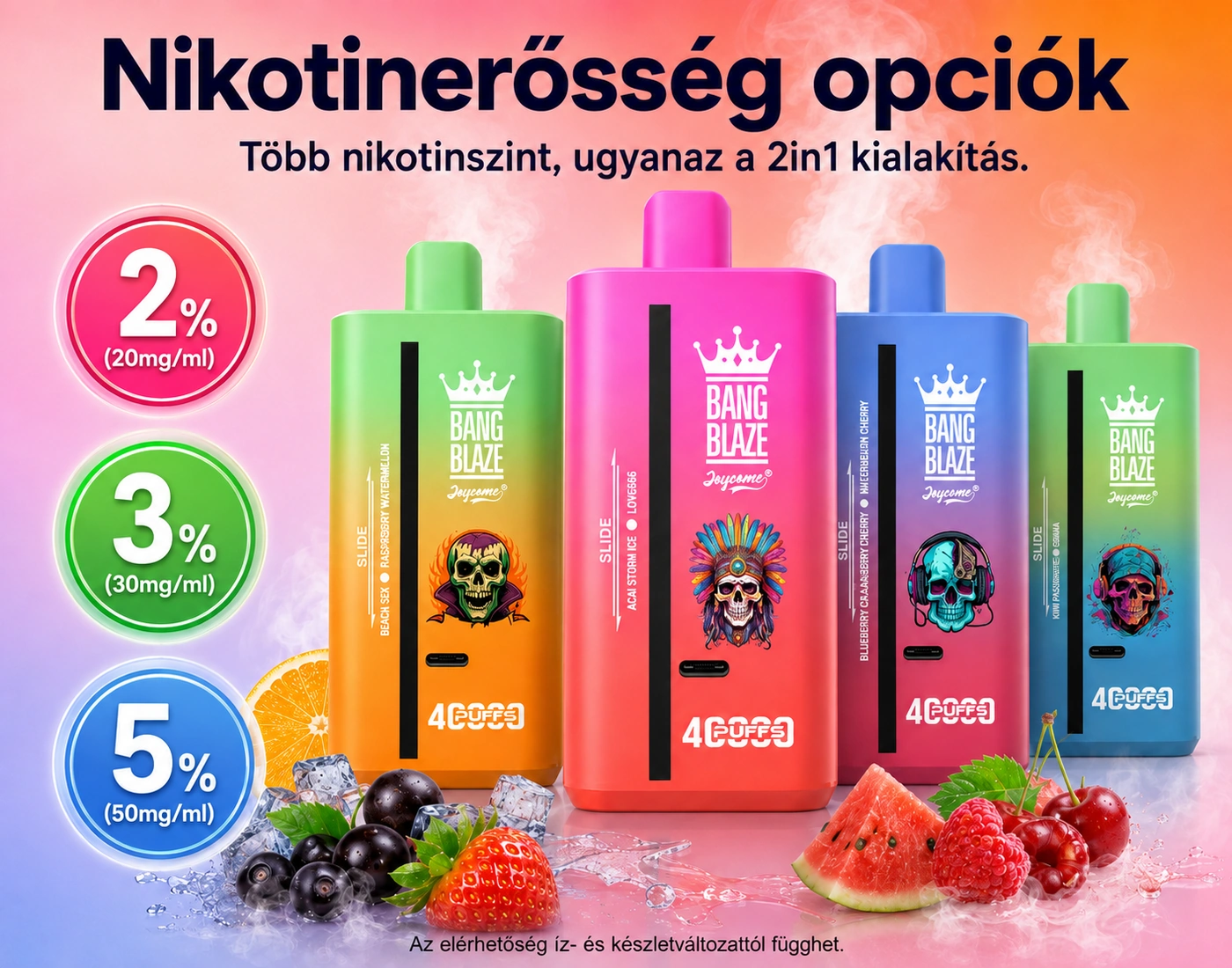 Bang Blaze 40K Puffs – választható nikotinerősségek bemutatása