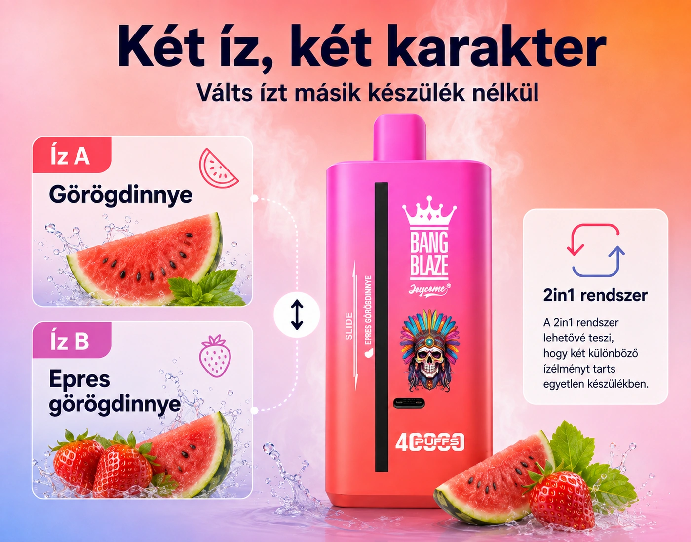 Bang Blaze 40K Puffs – két íz egy készülékben