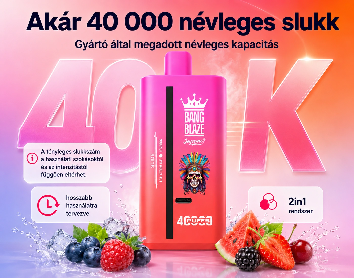 Bang Blaze 40K Puffs – akár 40 000 slukk kapacitás