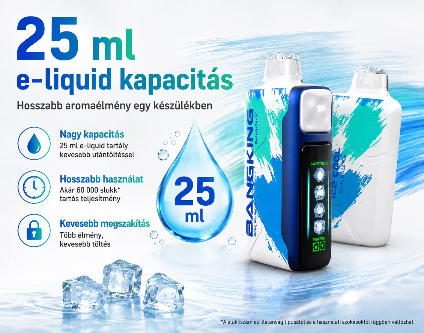 Bang King Ice Cool 60000 Puffs – e-liquid-kapacitás