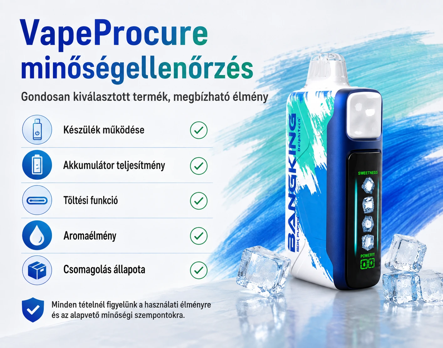 Bang King Ice Cool 60000 Puffs – szállítás előtti minőségellenőrzés