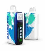 Bang King Ice Cool 60000 Puffs – fehér-türkiz Blue Razz Ice készülékpár álló nézetben