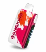 Bang King Ice Cool 60000 Puffs – piros-fehér készülék ferde nézetben
