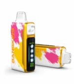 Bang King Ice Cool 60000 Puffs – sárga-fehér készülék vízszintes és elölnézetben