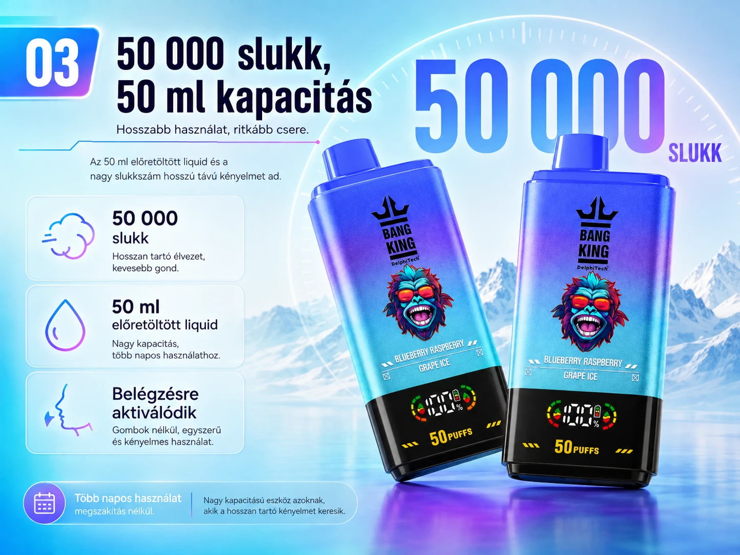Bang King Dual Flavor 50000 Puffs – 50 000 slukk és 50 ml kapacitás