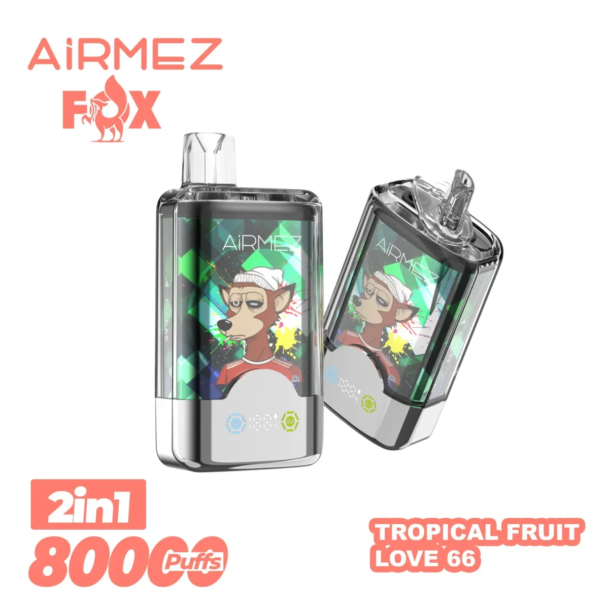 Airmez FOX 80K 2in1 – Tropical Fruit, Love 66 ízváltozat
