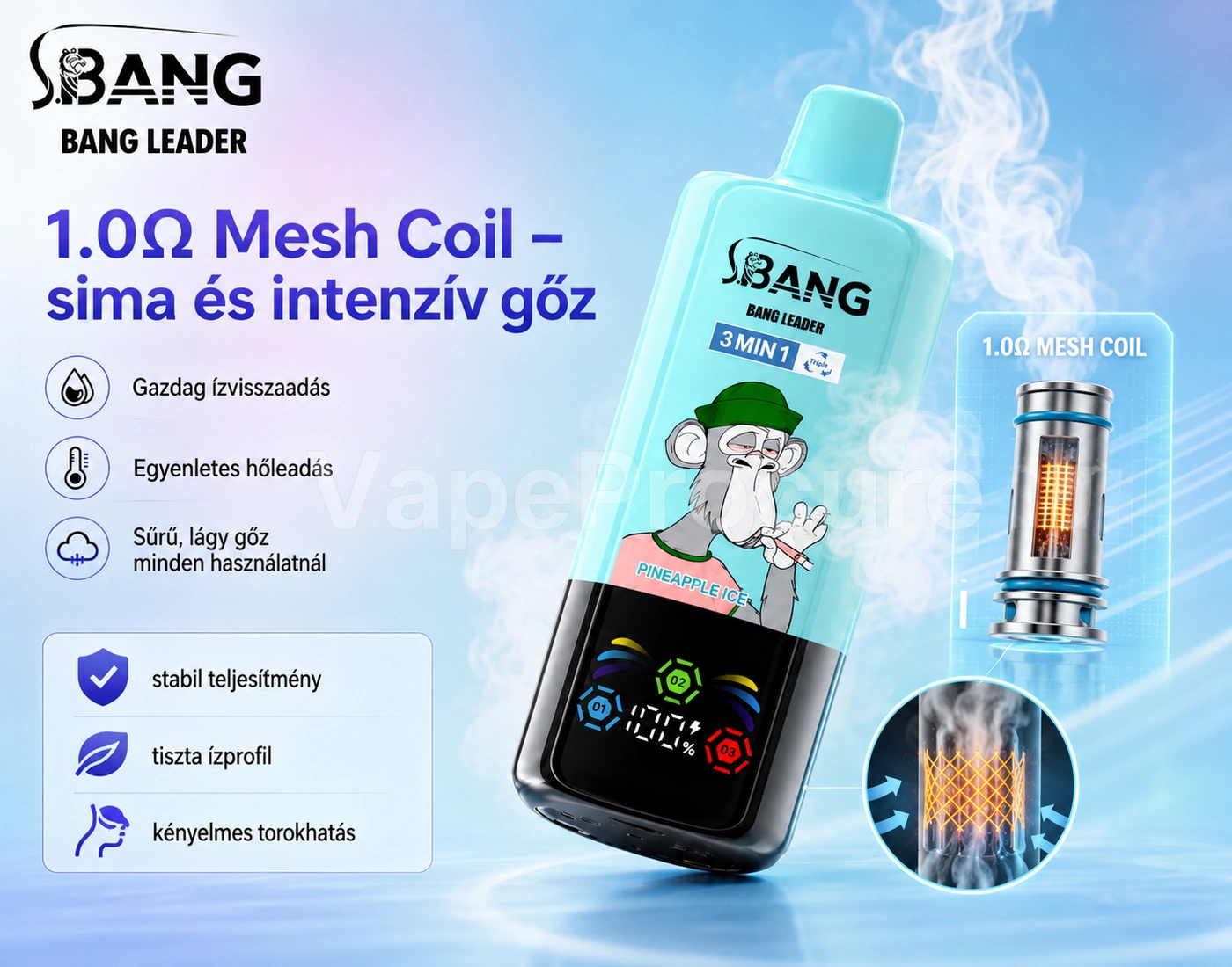 Bang Leader 85K 3in1 – Mesh Coil technológia