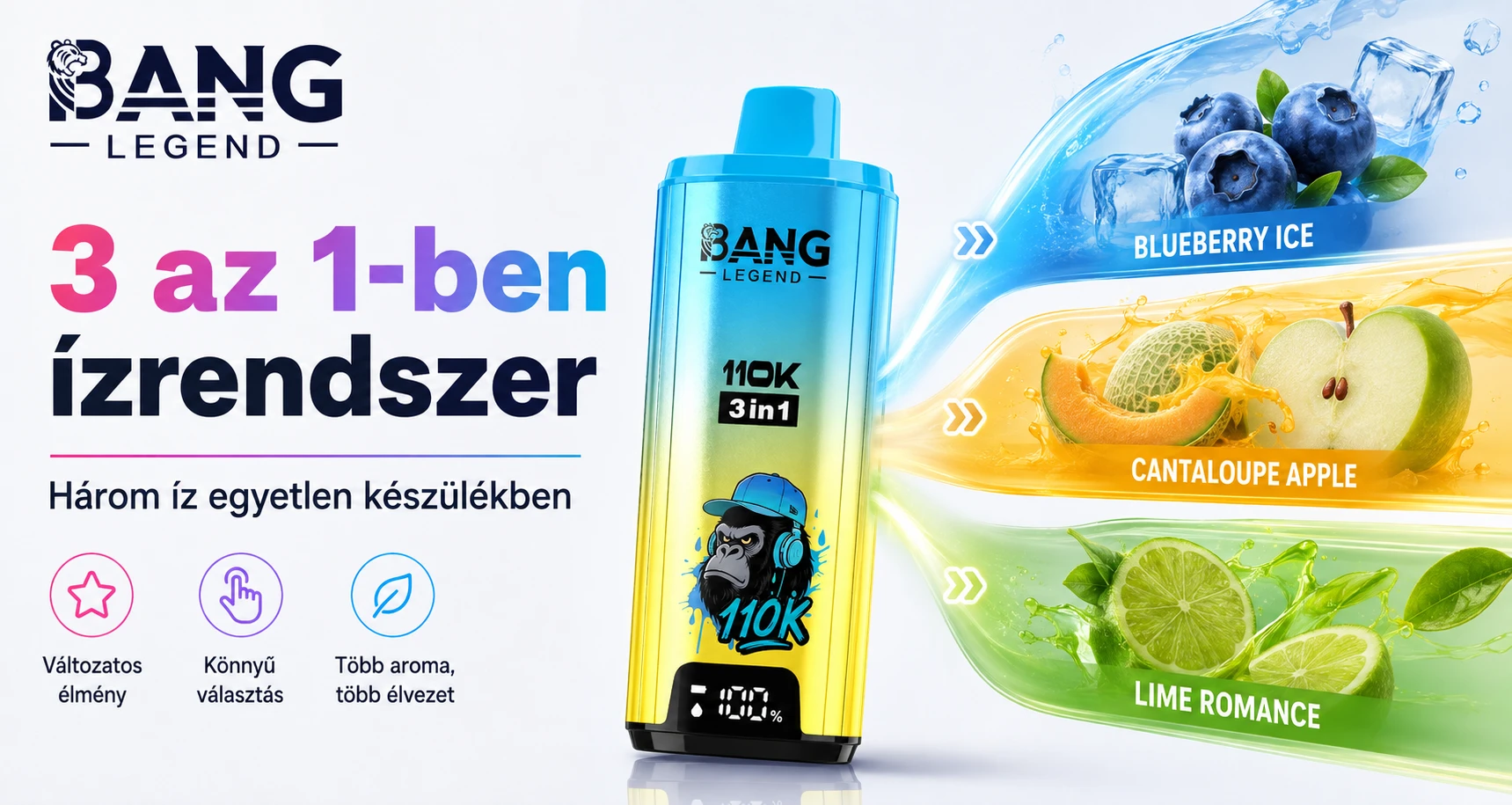 Bang Legend 110K Puffs – 3 az 1-ben ízrendszer