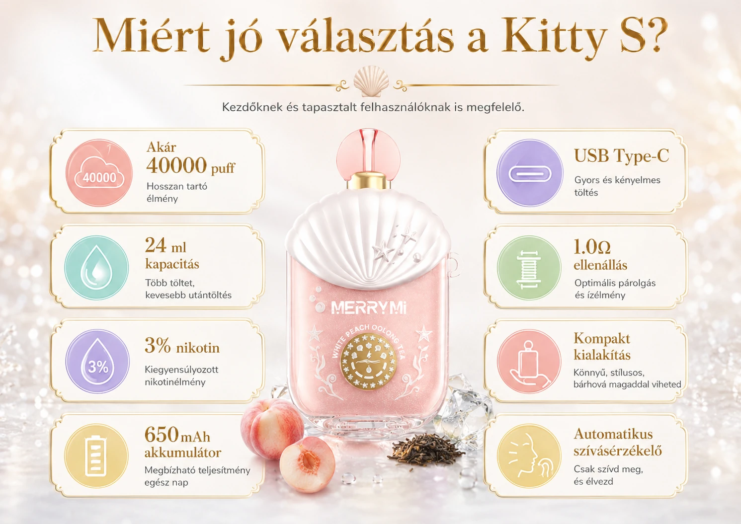 Merry Mi Kitty S 40000 Puffs – termékelőnyök