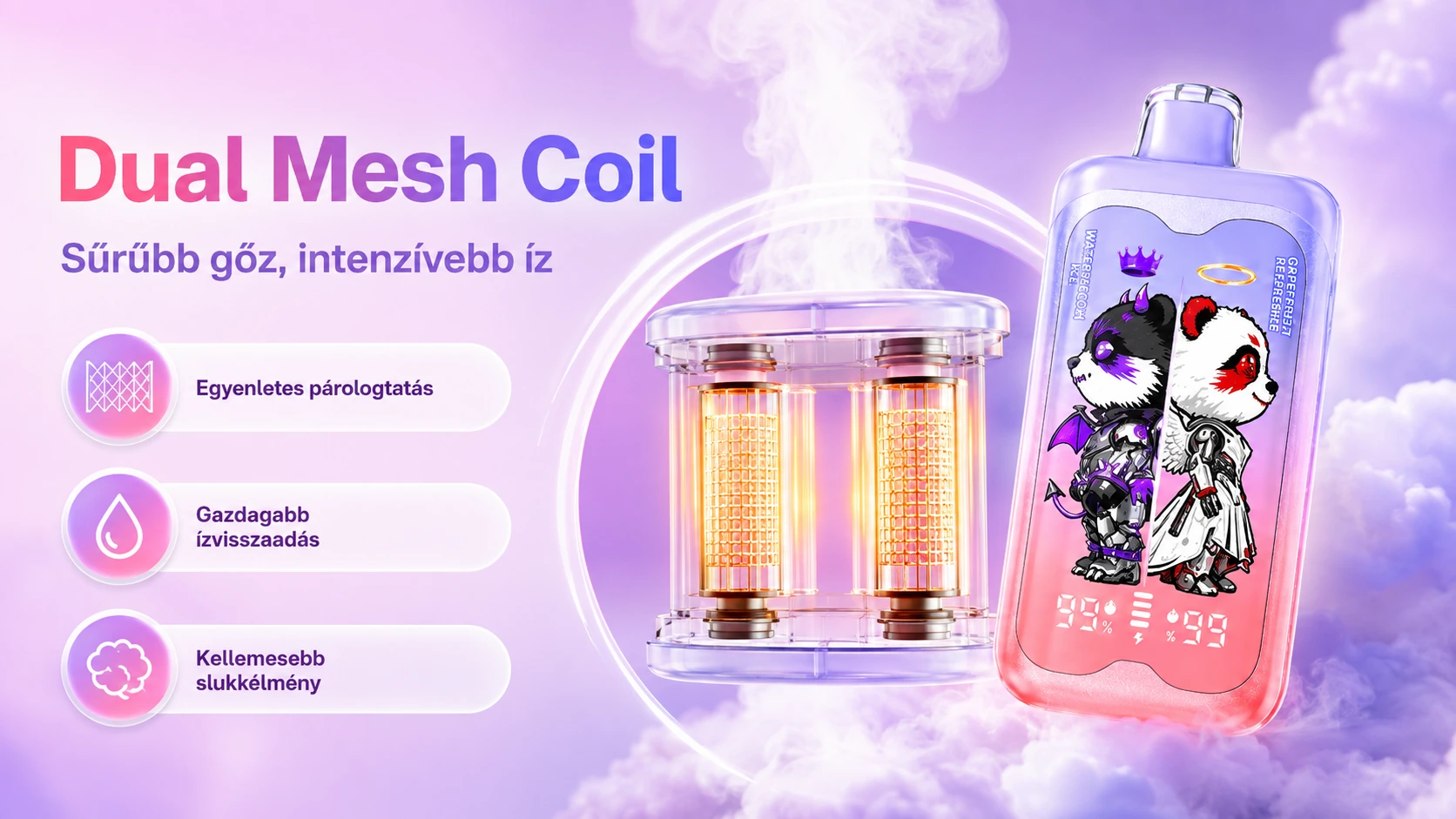 Merry Mi Panda Twins 40000 Puffs 2 az 1-ben – Dual Mesh Coil technológia