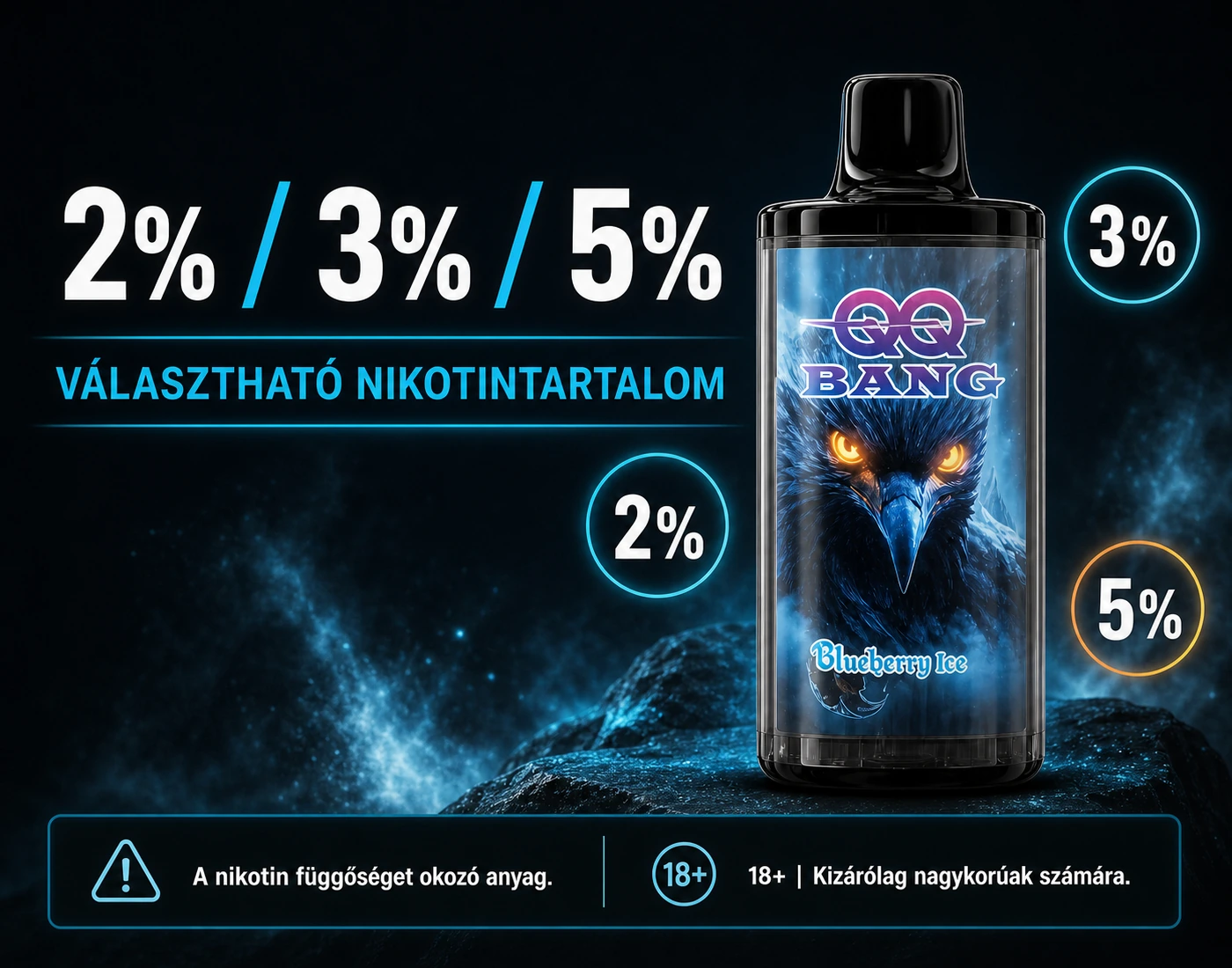 QQ BANG 100K – választható nikotinerősségek bemutatása
