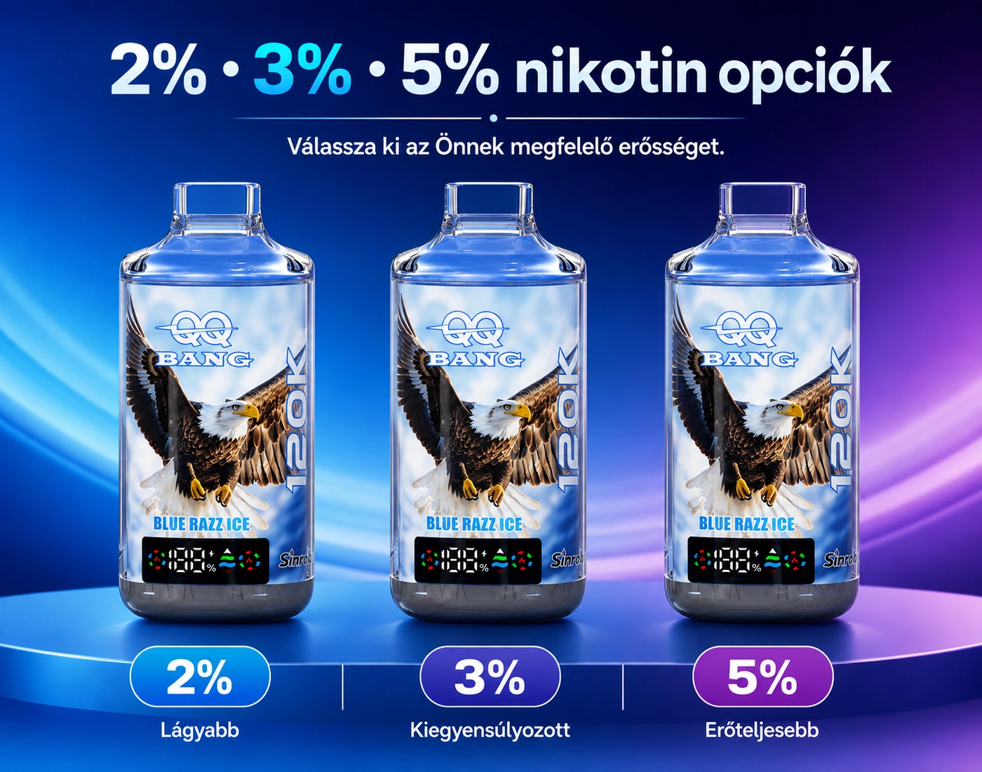 QQ BANG 120K – választható nikotinerősségek bemutatása
