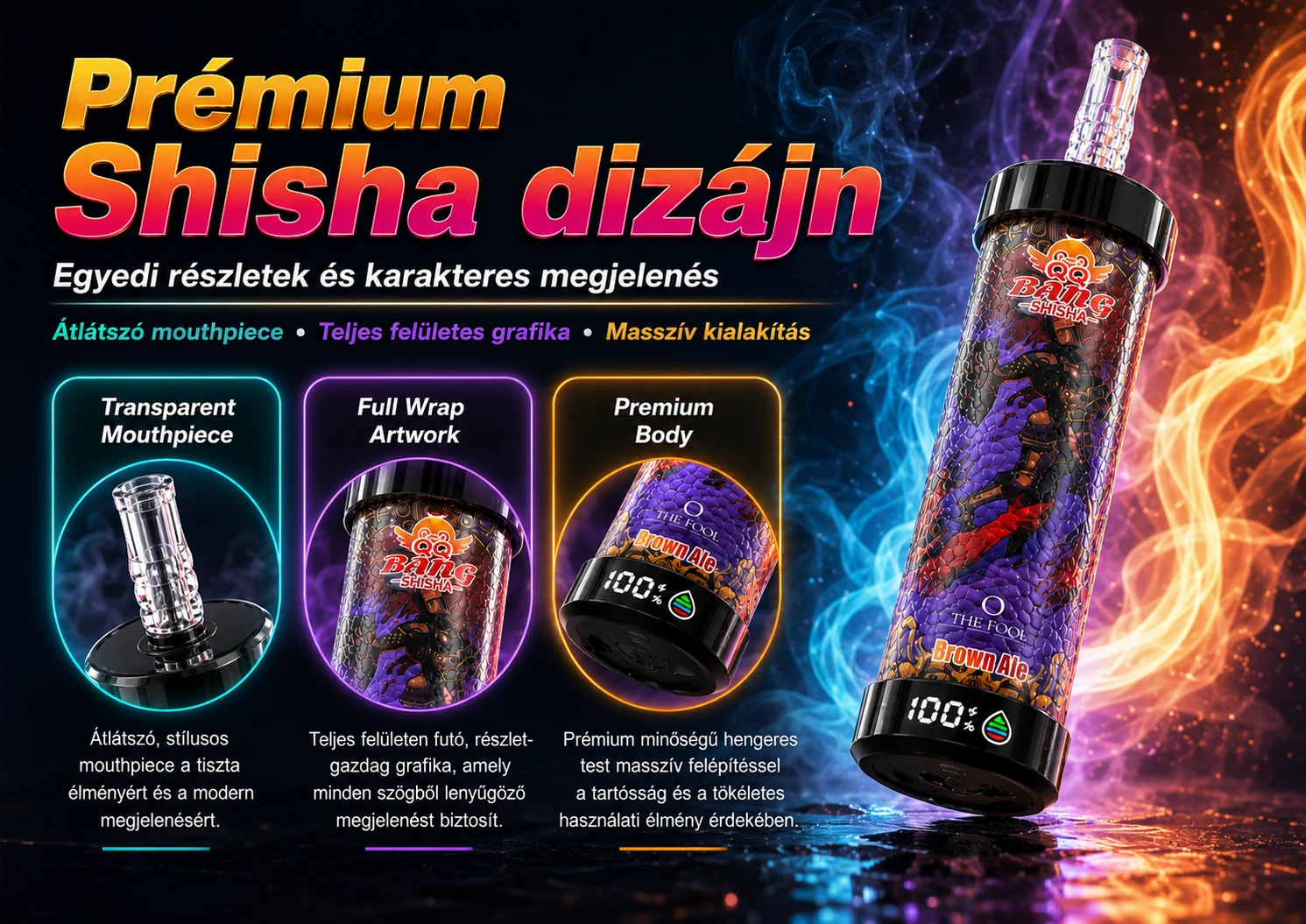 QQ Bang Blaze 80000 Puffs – prémium vízipipa ihlette kialakítás