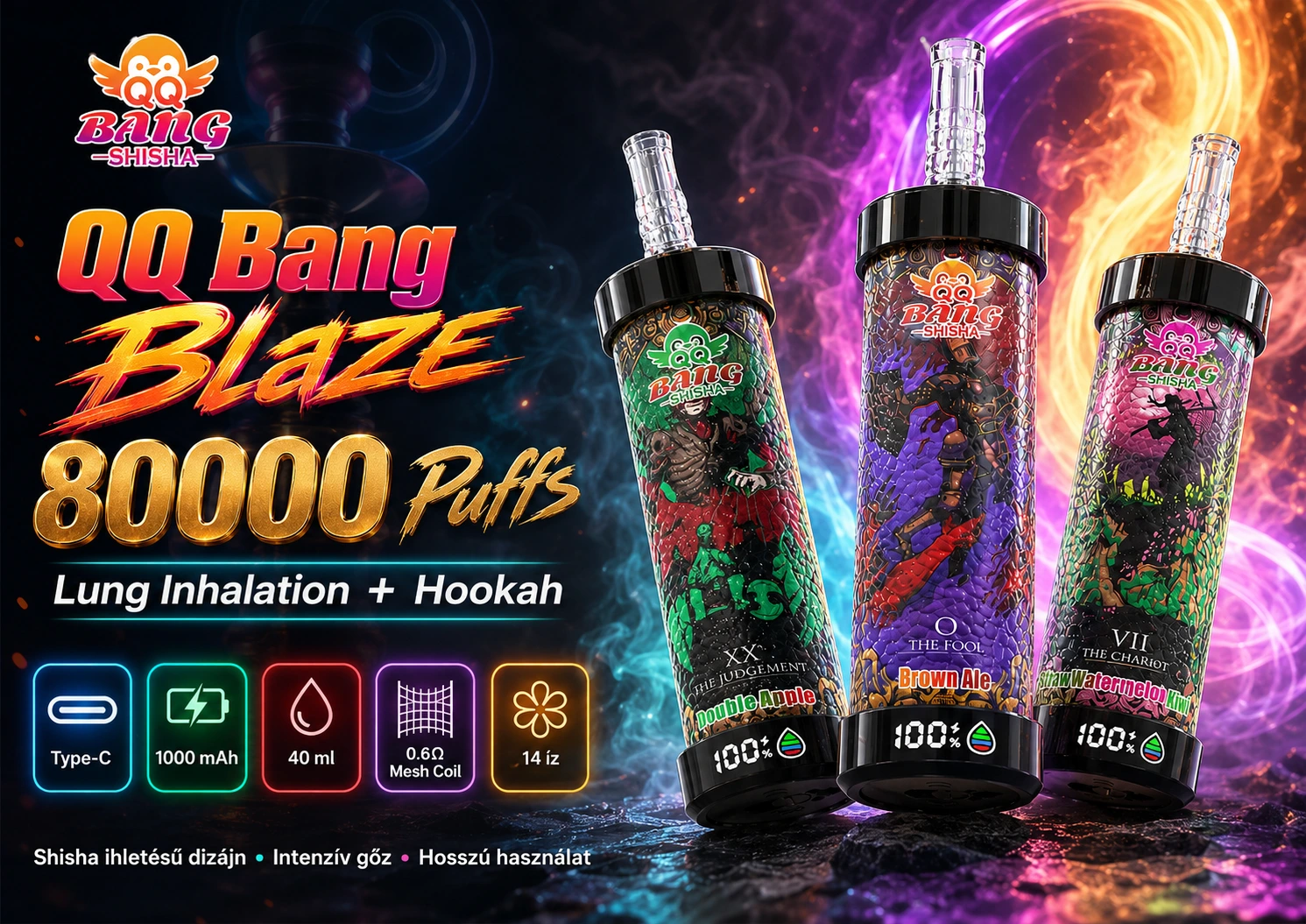 QQ Bang Blaze 80000 Puffs – fő termékjellemzők összefoglalása