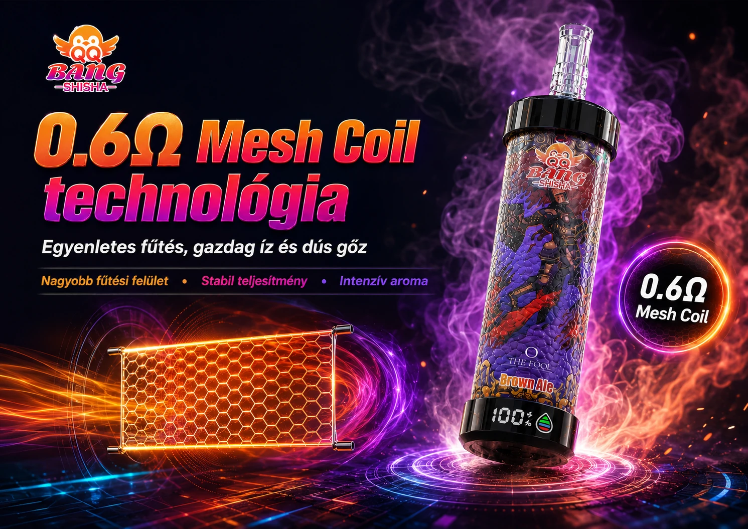 QQ Bang Blaze 80000 Puffs 0,6 Ω hálós tekercs – a hálós párologtatófej technológiájának bemutatása